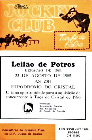 Jockey Club: Turfe de Bolso Nºs 1.404 a 1.413